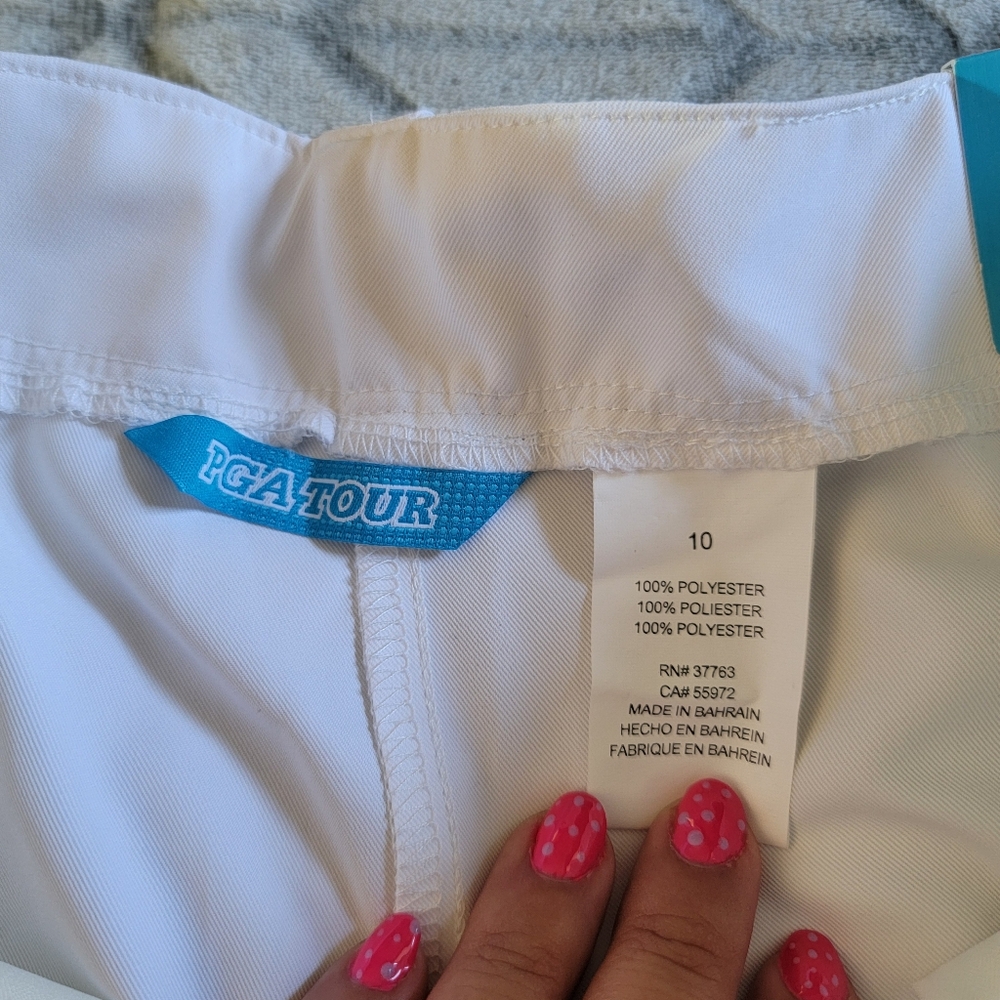 PGA Tour Bermuda Womens Golf Shorts Size 10 Bright White Pockets New High Rise - Picture 5 of 8